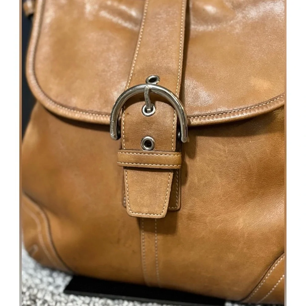 Coach Vintage Y2K Soho Glovetanned Flap Buckle Shoulder Bag Tan 9480 2003 - Picture 7 of 14